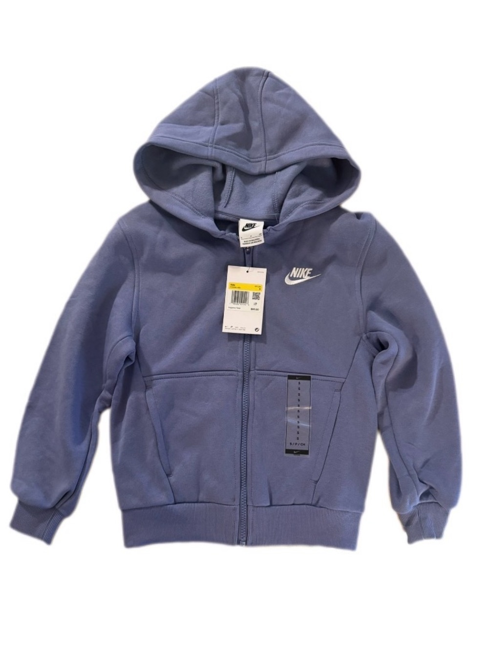 NWT Nike Kids Sportswear Club Blue Fleece Zipper Hoodie Size Small